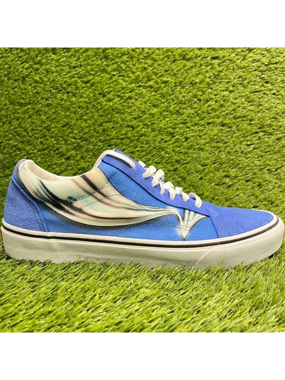 Vans Old Skool Warp Nebulas Blue Chrome Mens Size 12 Athletic Shoes Sneakers